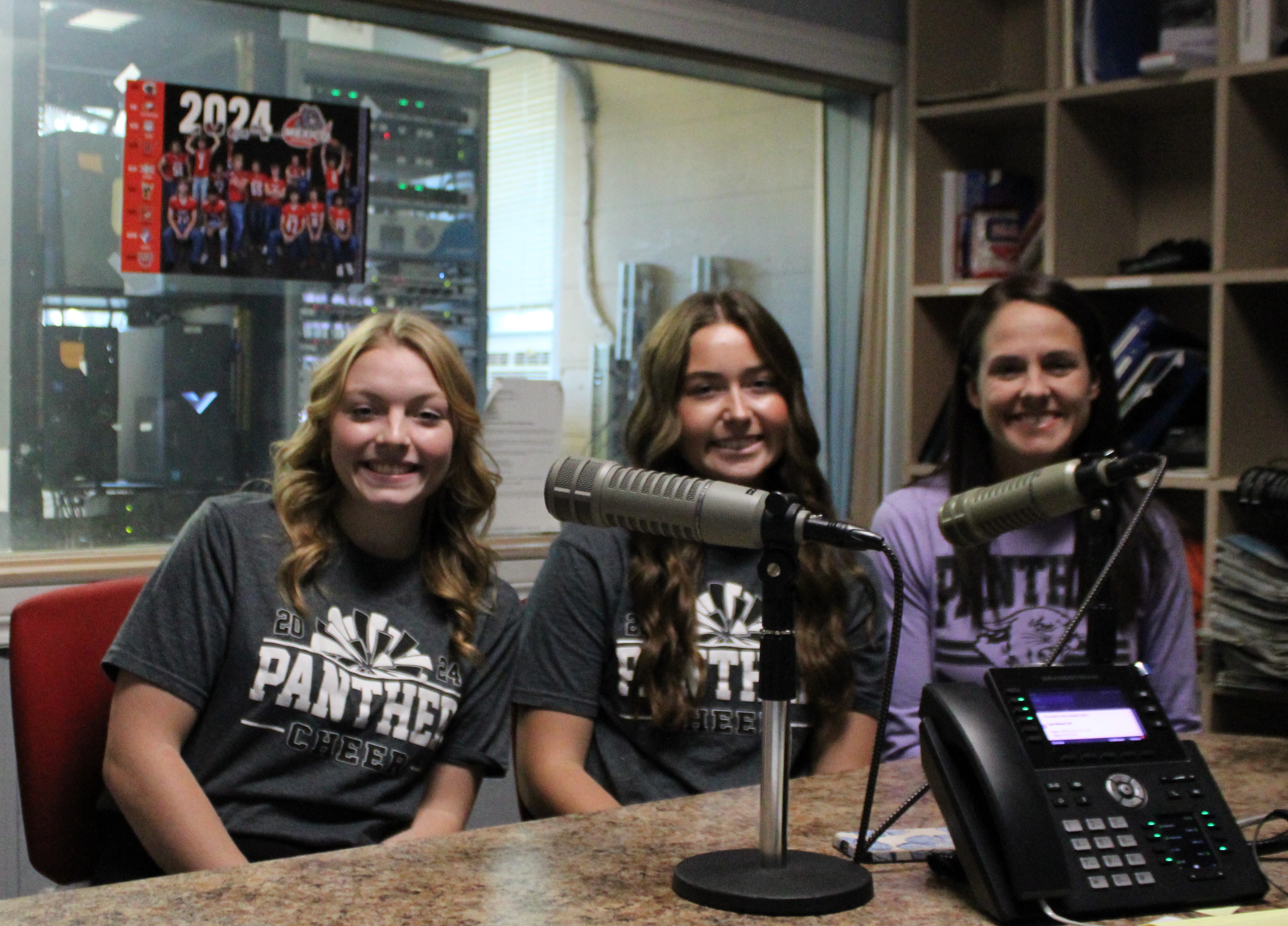 Centralia High School Cheerleaders Haley Ludwig And Morgan Dimmitt And Head Coach Rebekah Kropf Join AM 1340 KXEO Am I Awake Morning Show
