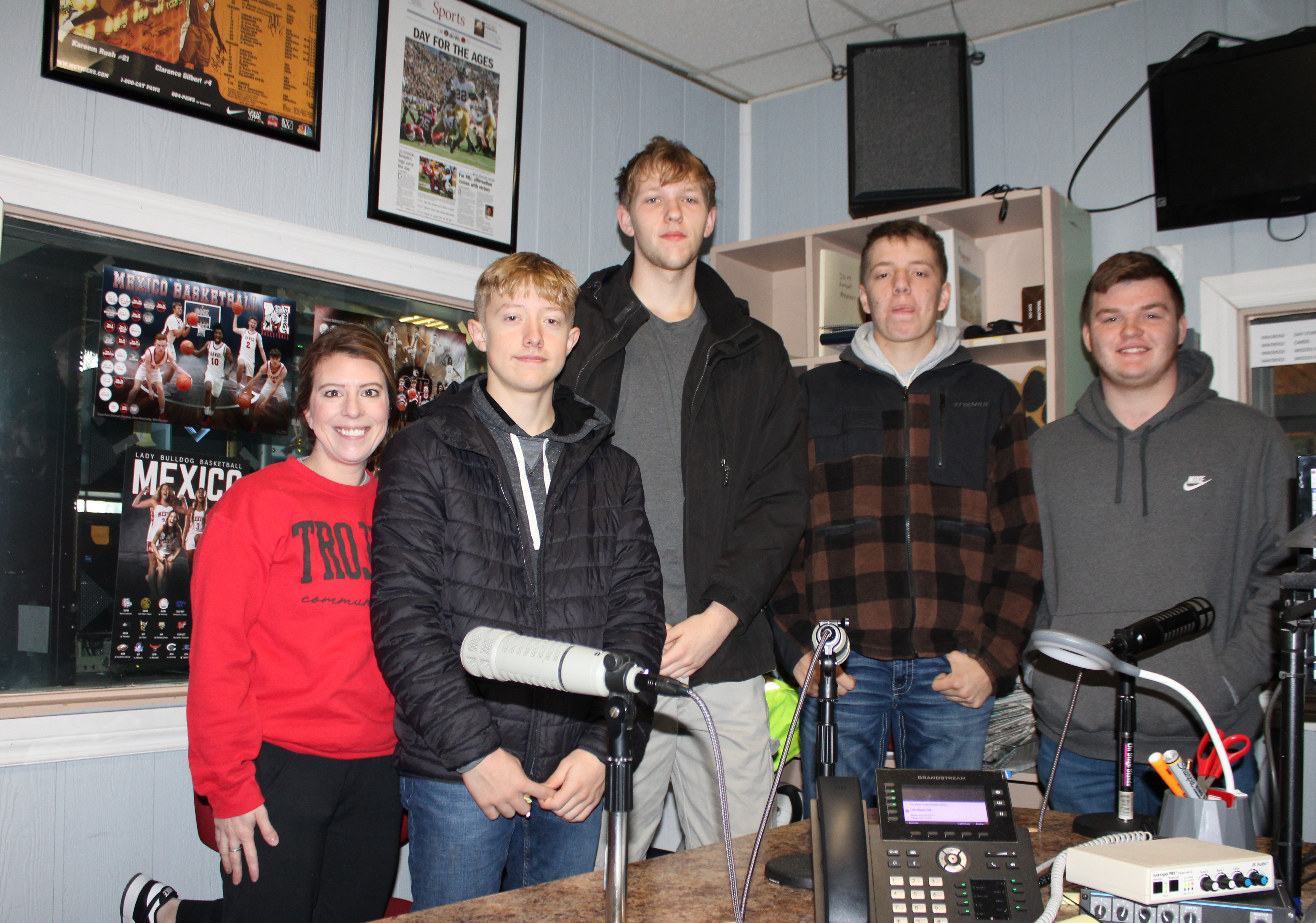 Haley Larson, Layton Wright, Rett Curtis, Clayton Jennings And Kyler Swaim From Community R6 Talk Trojan Crowning On AM 1340 KXEO Am I Awake Morning Show